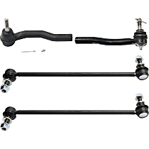 4-Piece Kit Front, Driver and Passenger Side Suspension Kit, includes (2) Sway Bar Link and (2) Tie Rod End
