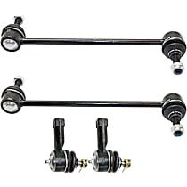 4-Piece Kit Front, Driver and Passenger Side Suspension, includes Sway Bar Link and Tie Rod End