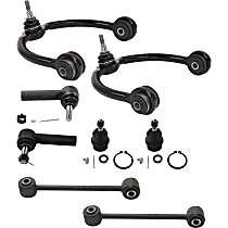 Front, Driver and Passenger Side, Upper Control Arm Kit, includes Ball Joints, Sway Bar Links, and Tie Rod Ends