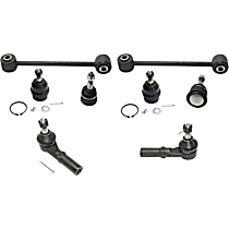 8-Piece Kit Front, Driver and Passenger Side Suspension, includes Ball Joint, Sway Bar Link, and Tie Rod End
