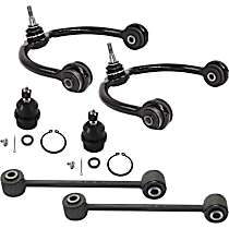 6-Piece Kit Front, Driver and Passenger Side, Upper Control Arm Kit,  Includes (2) Ball Joint, (2) Control Arm, and (2) Sway Bar Link