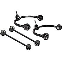 4-Piece Kit Front, Driver and Passenger Side, Upper Control Arm Kit,  Includes (2) Control Arm and (2) Sway Bar Link