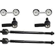 6-Piece Kit Front, Driver and Passenger Side Suspension Kit,  Includes (2) Sway Bar Link and (4) Tie Rod End