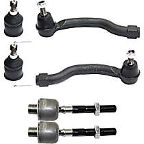 6-Piece Kit Front, Driver and Passenger Side Suspension Kit,  Includes (2) Ball Joint and (4) Tie Rod End