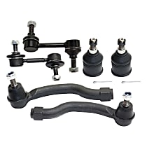 6-Piece Kit Front, Driver and Passenger Side Suspension, includes Ball Joint, Sway Bar Link, and Tie Rod End