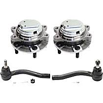 4-Piece Kit Front, Driver and Passenger Side Suspension Includes Tie Rod Ends and Wheel Hubs, RWD