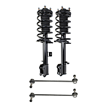 4-Piece Kit Front, Driver and Passenger Side Suspension Kit, includes (2) Loaded Strut and (2) Sway Bar Link