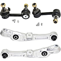 4-Piece Kit Front, Driver and Passenger Side, Lower, Frontward Control Arm Kit, Includes (2) Control Arm and (2) Sway Bar Link