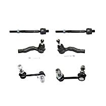 6-Piece Kit Front, Driver and Passenger Side Suspension Includes Sway Bar Link and Tie Rod End