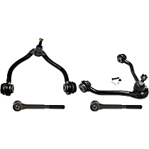 4-Piece Kit Front, Driver and Passenger Side, Upper Control Arm Kit, Includes (2) Control Arm and (2) Tie Rod End