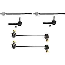 6-Piece Kit Front, Driver and Passenger Side Suspension Kit,  Includes (2) Sway Bar Link and (4) Tie Rod End