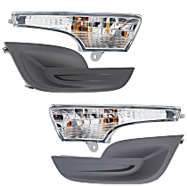 4-Piece Kit, Front, Driver and Passenger Side Turn Signal Light, With bulb(s), Includes (2) Turn Signal Light and (2) Fog Light Cover