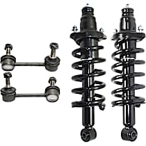 4-Piece Kit Rear, Driver and Passenger Side Suspension Includes Loaded Strut and Sway Bar Link