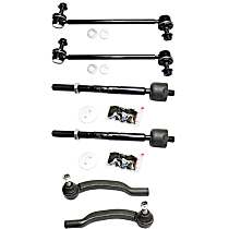 6-Piece Kit Front, Driver and Passenger Side Suspension Includes  Sway Bar Links and Tie Rod Ends