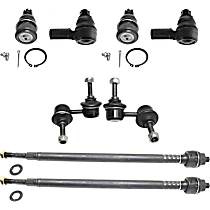 8-Piece Kit Front, Driver and Passenger Side Suspension Includes Ball Joints, Sway Bar Links, and Tie Rod Ends