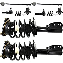 8-Piece Kit Front, Driver and Passenger Side Suspension with Ball Joints, Loaded Struts, and Tie Rod Ends, Sedan