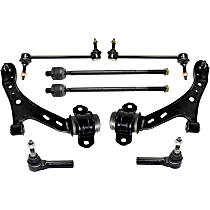 8-Piece Kit Front, Driver and Passenger Side, Upper Control Arm Kit, includes (2) Control Arm, (2) Sway Bar Link, and (4) Tie Rod End