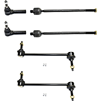 6-Piece Kit Front, Driver and Passenger Side Suspension Kit, includes (2) Sway Bar Link and (4) Tie Rod End