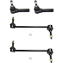 4-Piece Kit Front, Driver and Passenger Side Suspension Kit, includes (2) Sway Bar Link and (2) Tie Rod End