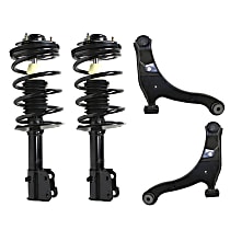 Front, Driver and Passenger Side, Lower Control Arm Kit, Front Wheel Drive, includes Shock Absorber and Strut Assembly