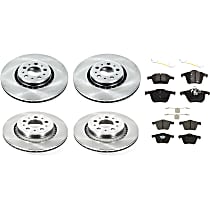 KIT-092921-1905 Front and Rear Brake Disc and Pad Kit, Plain Surface 5 Lugs - Front; 5 Lugs - Rear Organic Autospecialty By Powerstop