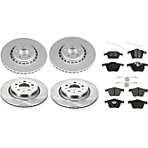KIT-092921-1906 Front and Rear Brake Disc and Pad Kit, Plain Surface 5 Lugs - Front; 5 Lugs - Rear Organic Pro-Line Series