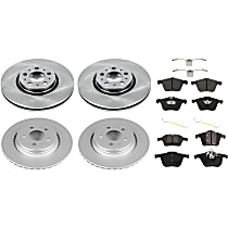 KIT-092921-1926 Front and Rear Brake Disc and Pad Kit, Plain Surface 5 Lugs - Front; 5 Lugs - Rear Semi-Metallic - Front, Organic - Rear Pro-Line Series