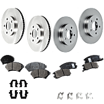 KIT-092921-2360 Front and Rear Brake Disc and Pad Kit, Plain Surface 5 Lugs - Front; 5 Lugs - Rear Ceramic - Front, Semi-Metallic - Rear Autospecialty By Powerstop