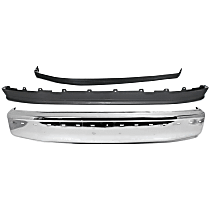 3-Piece Kit Front For Models With Bumper and Pad, Without Center Air Holes, Lightning Package and Bumper Cut Outs, Chrome, Includes (1) Bumper, (1) Bumper Trim, and (1) Valance