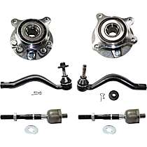 6-Piece Kit Front, Driver and Passenger Side Suspension, Includes Tie Rod End and Wheel Hub, AWD