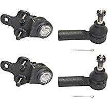4-Piece Kit Front, Driver and Passenger Side Suspension Kit,  Includes (2) Ball Joint and (2) Tie Rod End