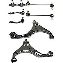 8-Piece Kit Front, Driver and Passenger Side, Lower Control Arm Kit, Front Wheel Drive,  Includes (2) Ball Joint, (2) Control Arm, (2) Sway Bar Link, and (2) Tie Rod End