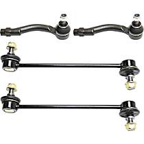 4-Piece Kit Front, Driver and Passenger Side Suspension, includes Sway Bar Link and Tie Rod End