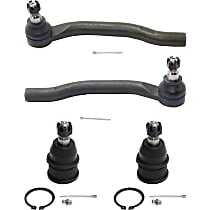 4-Piece Kit Front, Driver and Passenger Side Suspension Kit, includes (2) Ball Joint and (2) Tie Rod End