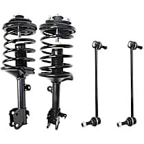 4-Piece Kit Front, Driver and Passenger Side Suspension Includes Loaded Strut and Sway Bar Link