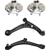 4-Piece Kit Front, Driver and Passenger Side, Lower Control Arm Kit, Includes (2) Control Arm and (2) Wheel Hub
