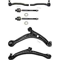 6-Piece Kit Front, Driver and Passenger Side, Lower Control Arm Kit, Includes (2) Control Arm and (4) Tie Rod End