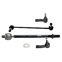 6-Piece Kit Front, Driver and Passenger Side Suspension with Sway Bar Links and Tie Rod Ends
