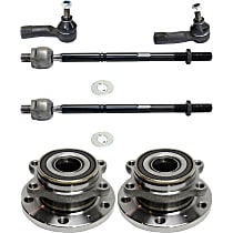 6-Piece Kit Front, Driver and Passenger Side Suspension with Tie Rod End and Wheel Hub