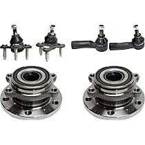6-Piece Kit Front, Driver and Passenger Side Suspension with Ball Joint, Tie Rod End, and Wheel Hub