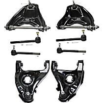 Front, Driver and Passenger Side, Upper and Lower Control Arm Kit, includes Tie Rod Ends