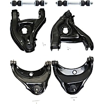 6-Piece Kit Front, Driver and Passenger Side, Upper and Lower Control Arm Kit, Includes (4) Control Arm and (2) Sway Bar Link