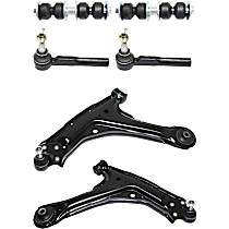 6-Piece Kit Front, Driver and Passenger Side Control Arm Kit, Front Wheel Drive,  Includes (2) Control Arm, (2) Sway Bar Link, and (2) Tie Rod End