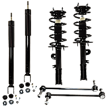 6-Piece Kit Driver and Passenger Side Suspension Kit, FWD, includes (2) Loaded Strut, (2) Shock Absorber, and (2) Sway Bar Link