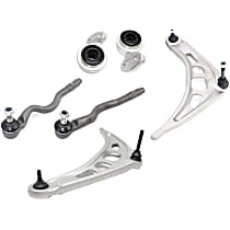 Front, Driver and Passenger Side, Lower Control Arm Kit, includes Control Arm Bushing and Tie Rod Ends
