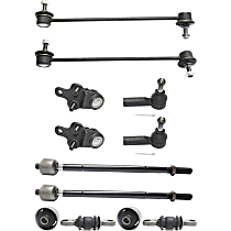 10-Piece Kit Front, Driver and Passenger Side Suspension with  Ball Joints, Control Arm Bushings, Sway Bar Links, and Tie Rod Ends