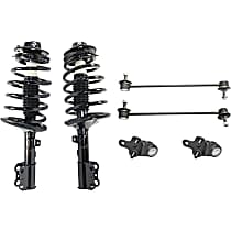 6-Piece Kit Front, Driver and Passenger Side Suspension Kit, Damping Type: Non-adjustable, Without 8 Passenger, Commercial, And Handyvan,  Includes (2) Ball Joint, (2) Loaded Strut, and (2) Sway Bar Link