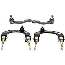 4-Piece Kit Front, Driver and Passenger Side, Upper Control Arm Kit,  Includes (2) Control Arm and (2) Tie Rod End