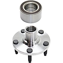 2-Piece Kit Front, Driver or Passenger Side Wheel Hub, Without Bearings and Races, OE Design, 5 Lugs, With Bearing, AWD, includes (1) Wheel Bearing and (1) Wheel Hub