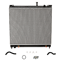 6-Piece Kit Radiator, 5.6L Engine, Aluminum Core, Plastic Tank, includes Radiator Cap, Radiator Hose, Thermostat, and Thermostat Gasket